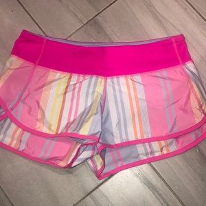 Pink stripe Lululemon shorts size 6